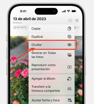 ocultar foto en iphone