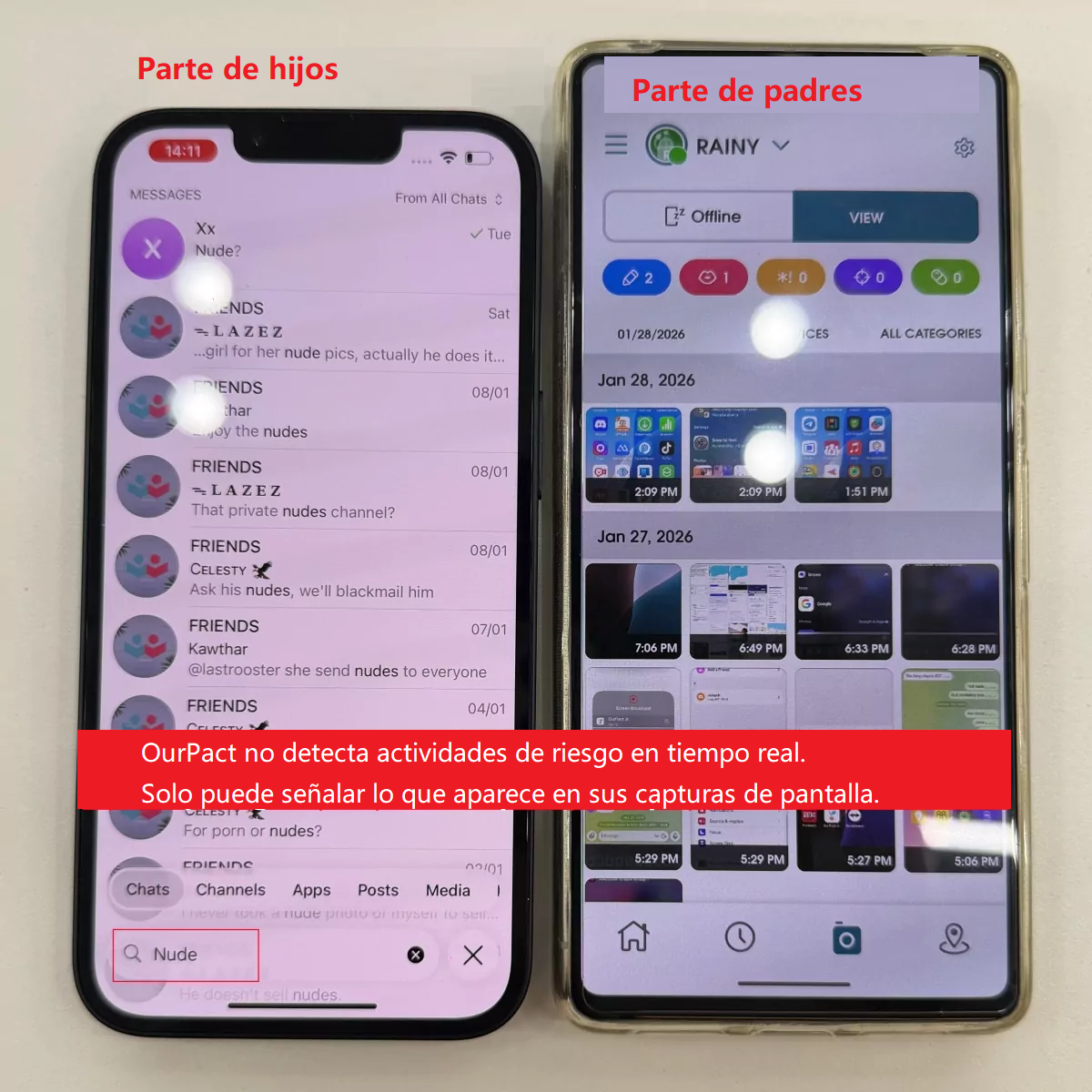 Resultado de Content Monitor de OurPact en iOS