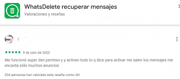 reseña de WhatsDelete recuperar mensajes