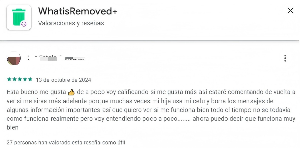 reseña de WhatsRemoved+