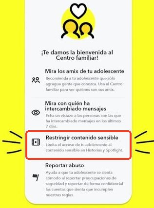 restringir contenido sensible en Snapchat