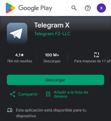 descargar telegram x