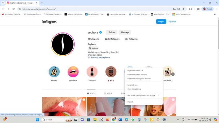 usa url para ver instagram sin cuenta