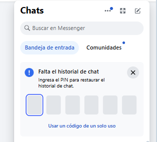 restaurar el historial de chat en messenger web