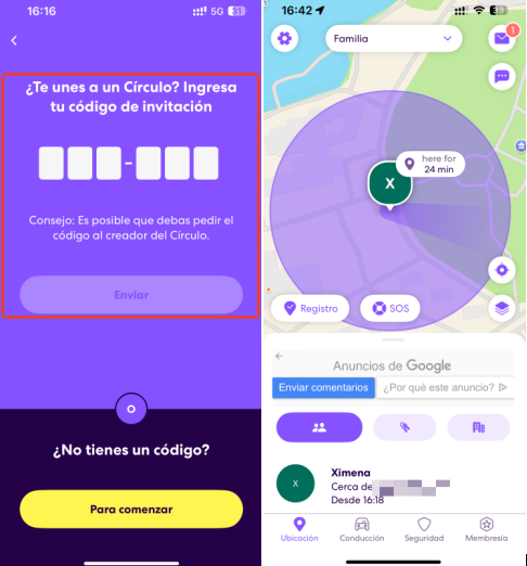 unirse a un circulo de life 360