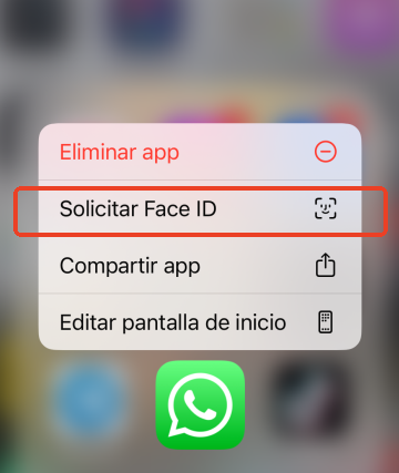 usa face id para bloquear whatsapp