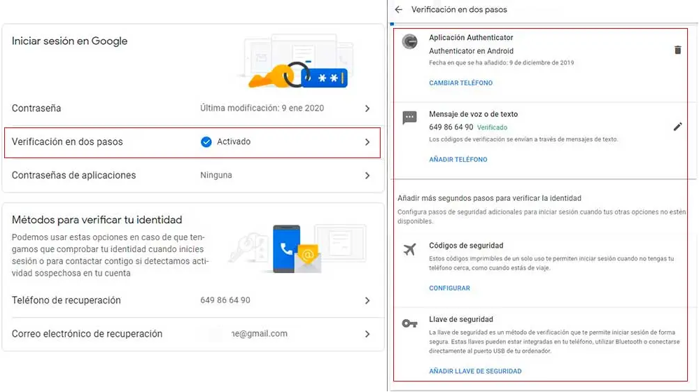verificacion en dos pasos google