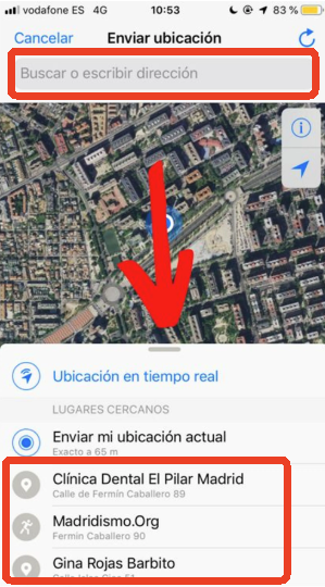 Compartir un sitio en específico por whatsapp
