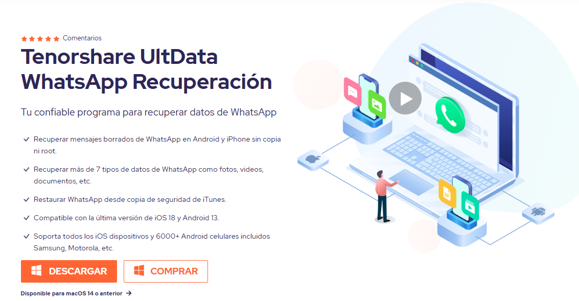 Tenorshare UltData WhatsApp Recuperación