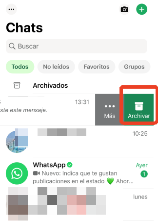 archivar chat en whatsapp