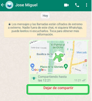 dejar de compartir ubicación en tiempo real por whatsapp