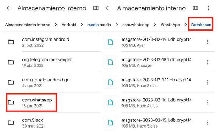 recuperar mensajes de WhatsApp antiguos de una copia de seguridad local