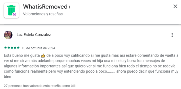 reseña de WhatsRemoved+