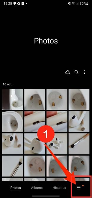 Menu Galerie Android