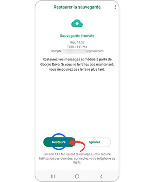 Restaurer les conversations WhatsApp