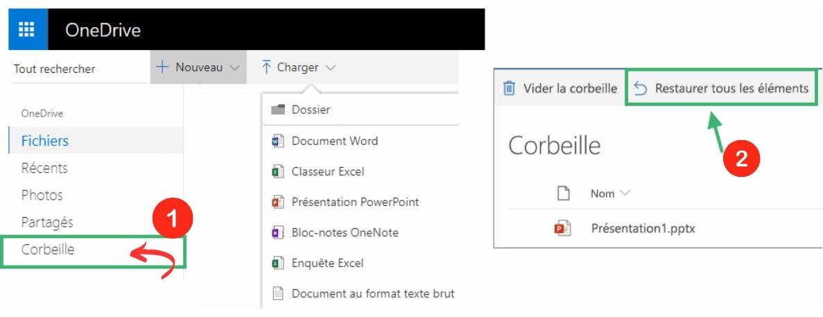 Restaurer photo OneDrive
