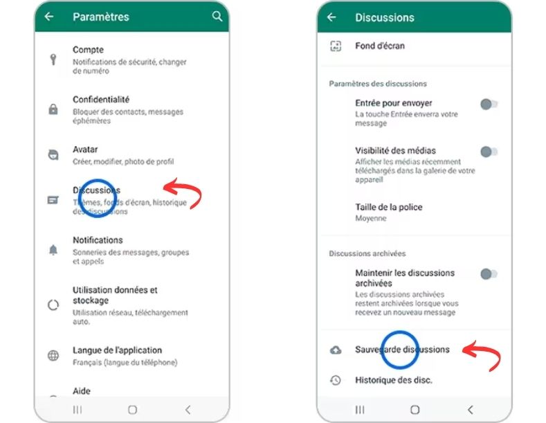 Sauvegarde WhatsApp