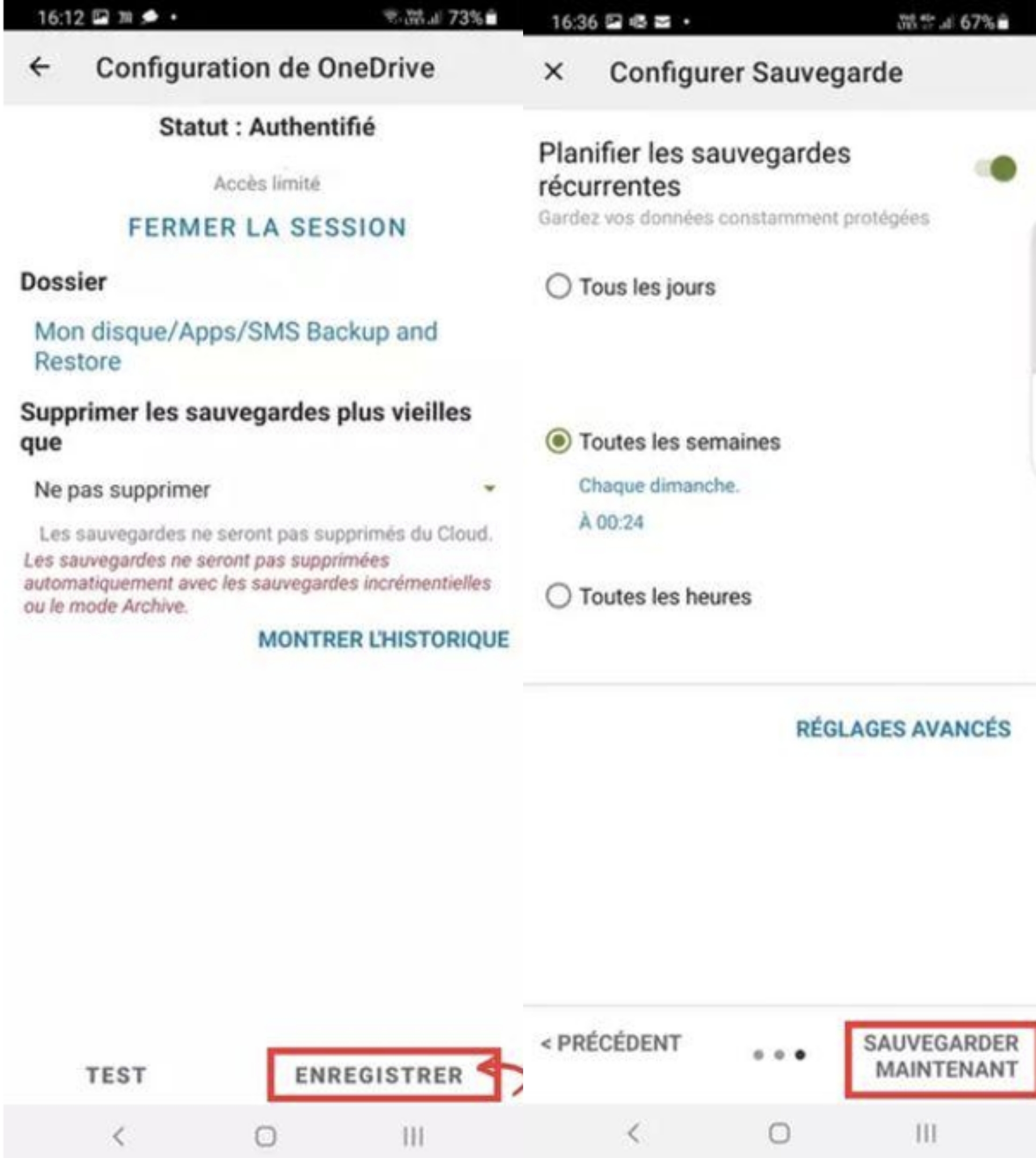 SMS Backup & Restore étape 5
