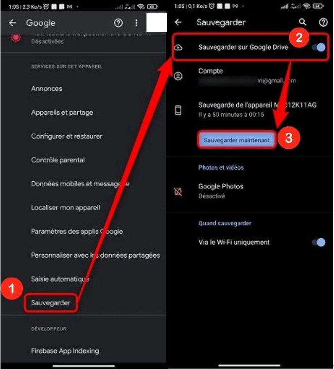 Sauvegarder SMS avec Google Drive