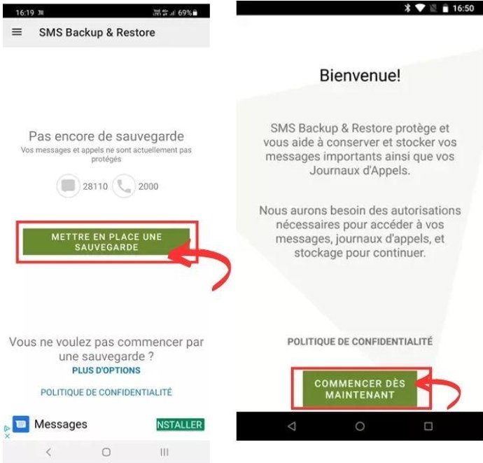 SMS Backup & Restore étape 1