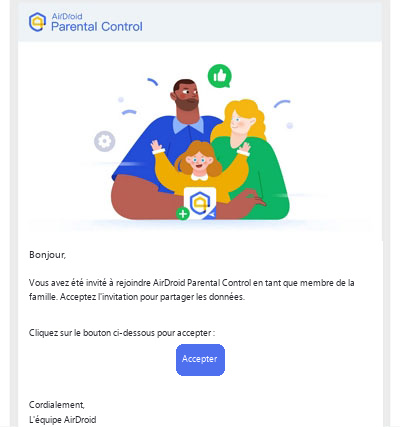 demander au membre de la famille d'accepter l'invitation