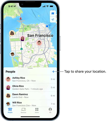 Ajouter une personne dans l'application Localiser