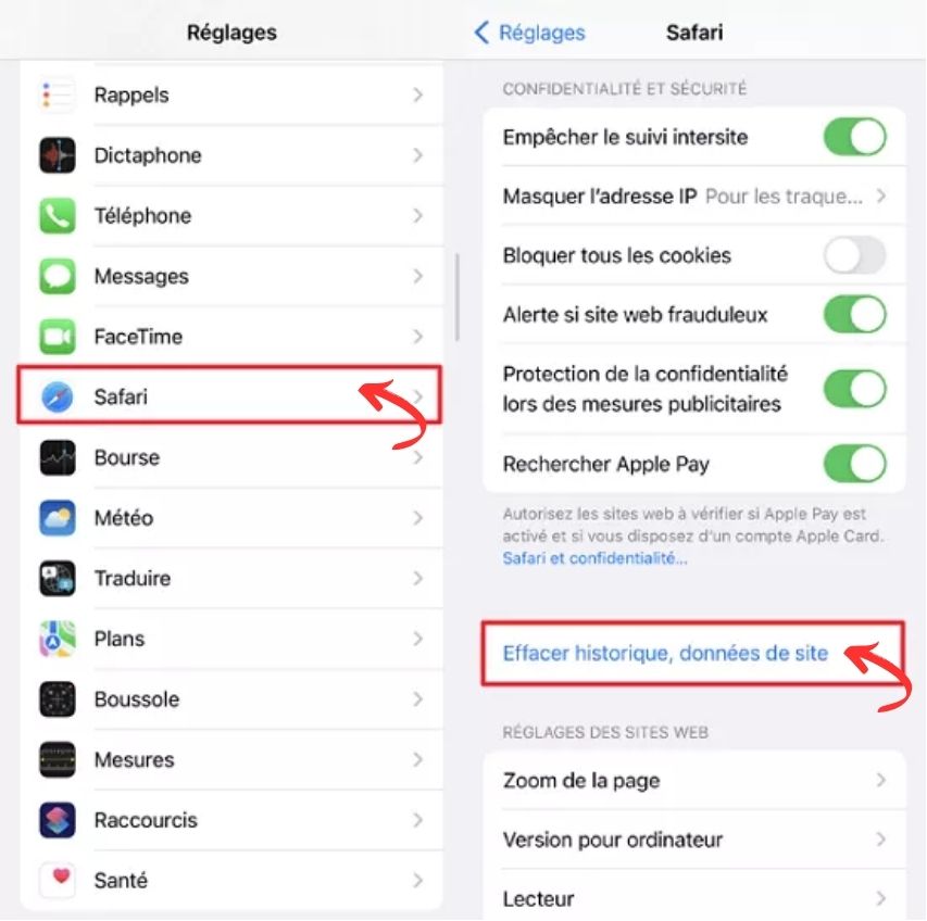 Effacer le cache de l'App Store