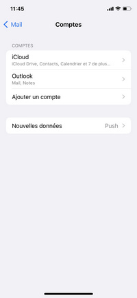 Activer Nouvelles données Push Mail