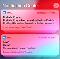 notification Mail sur iPhone