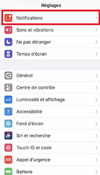 Ouvrir Les Réglages Puis ”Notifications”