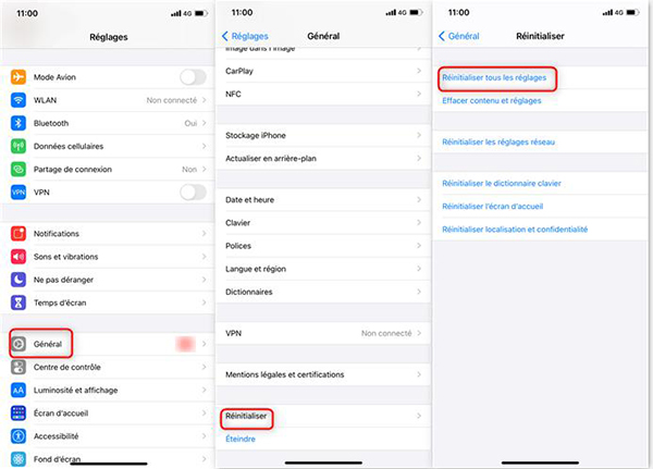 Réinitialiser Les Réglages De l’iPhone