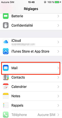 Trouver l'applicatioon Mail