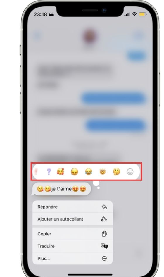 Utiliser les réactions iPhone