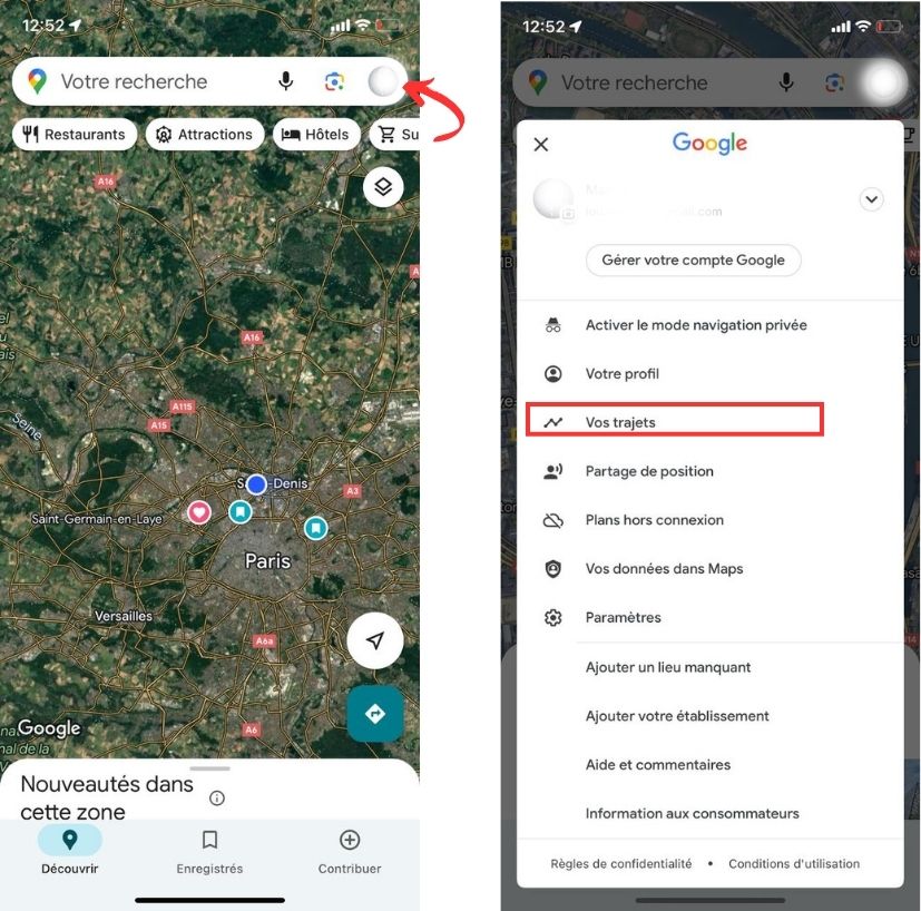 Localiser iPhone sans iCloud via Goolge Timeline
