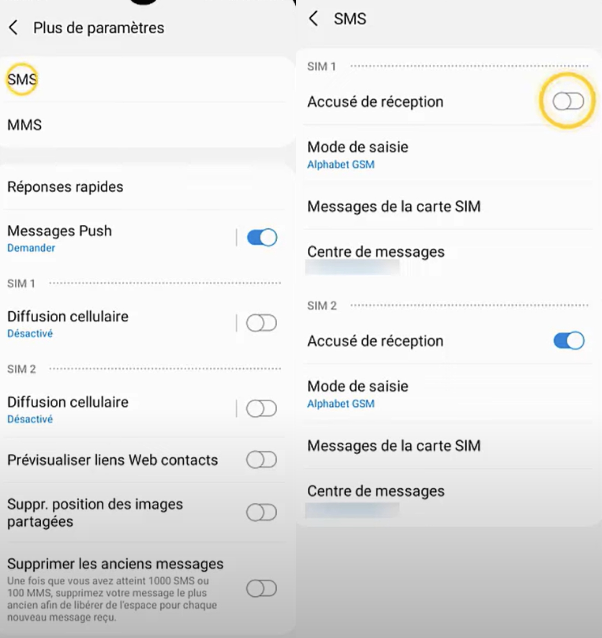 voir si un SMS est lu sur Samsung