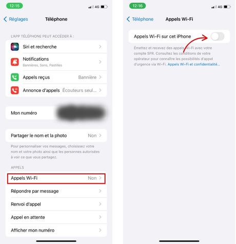 Activer les appels Wi-Fi sur iPhone