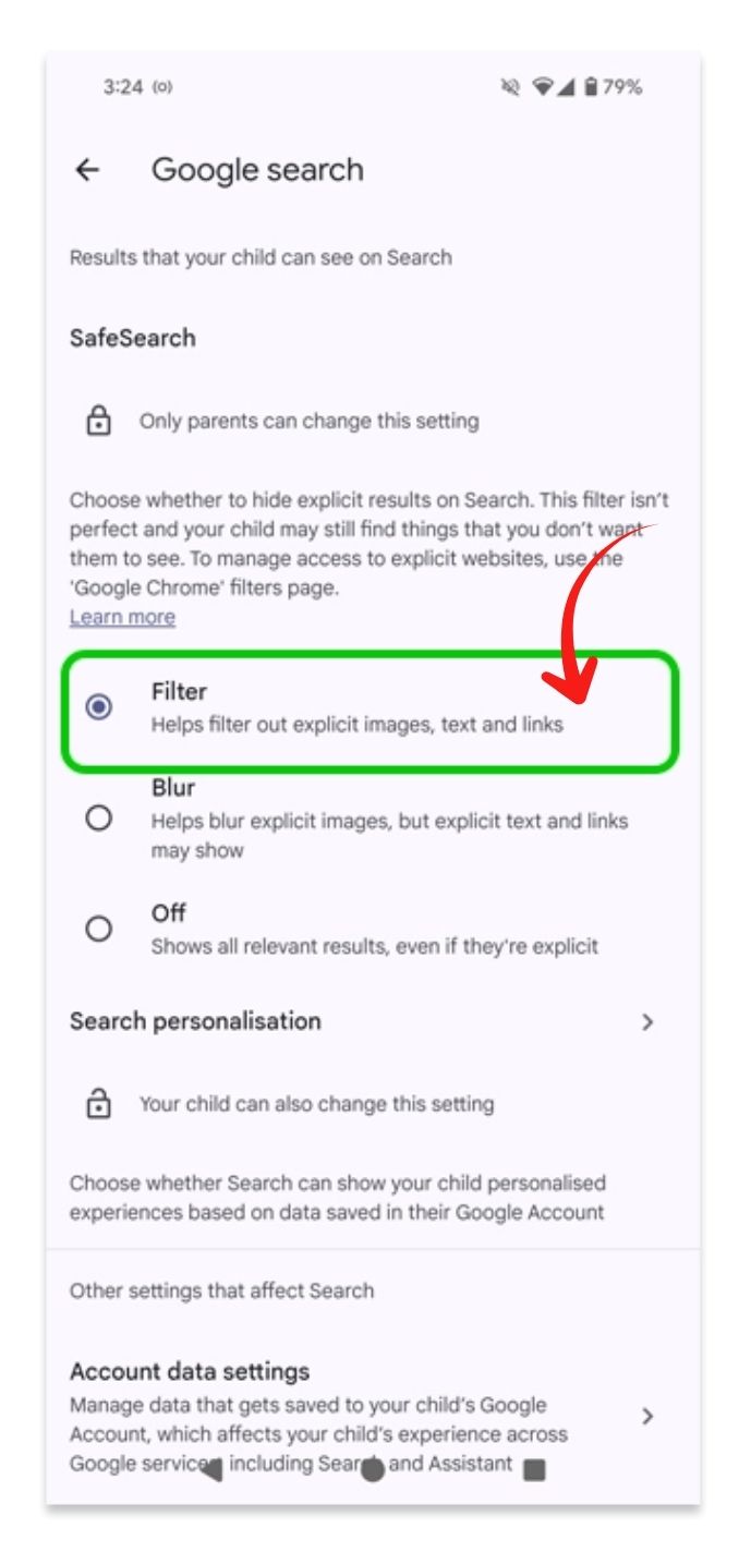 activer SafeSearch avec Google Family Link
