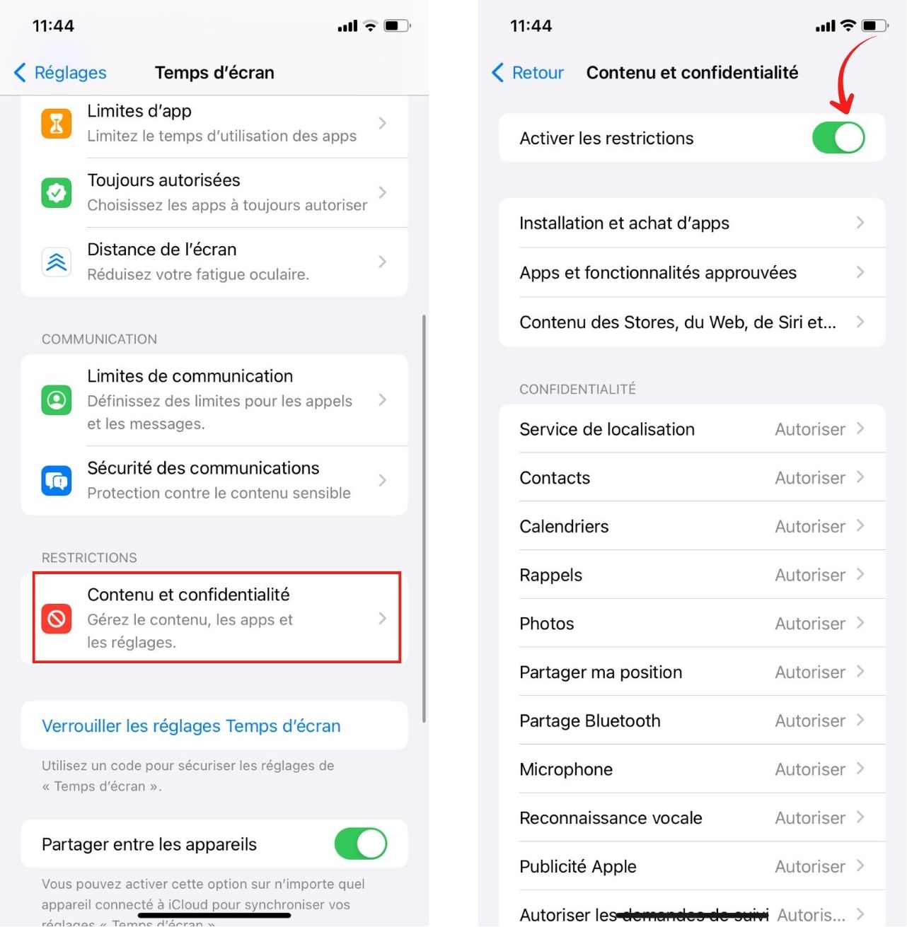 activer SafeSearch sur iPhone
