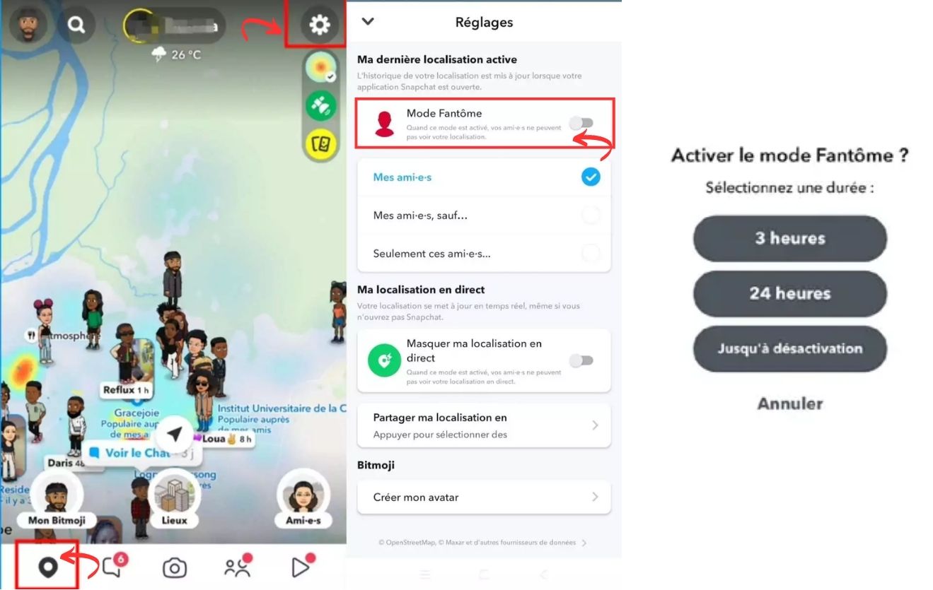 BActivez le mode fantôme Snapchat