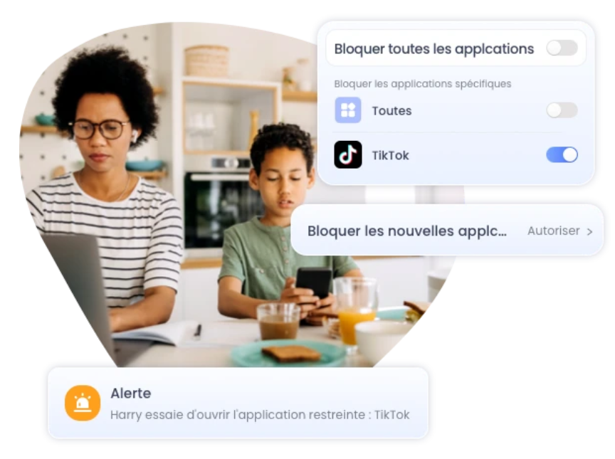 Fonction blocage d'AirDroid Parental Control