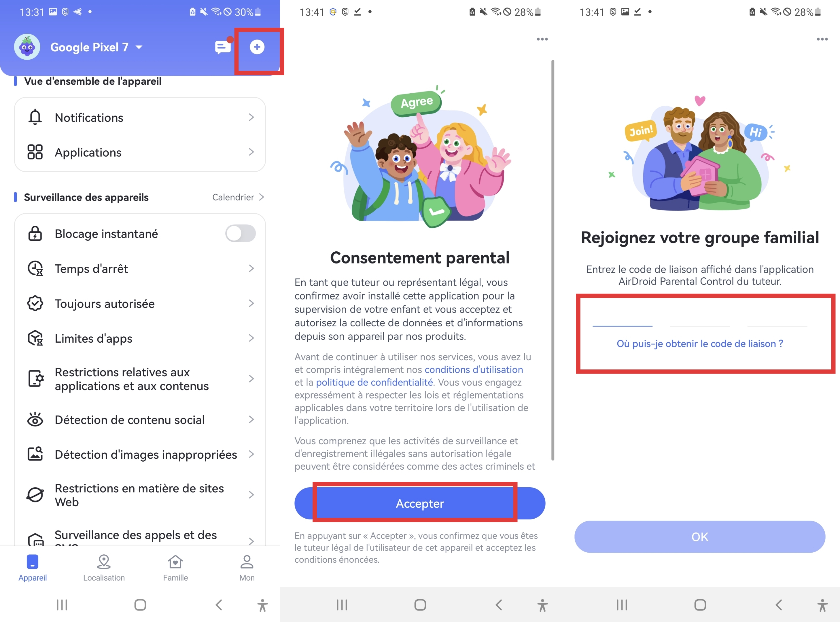 Ajouter un autre appareil enfant