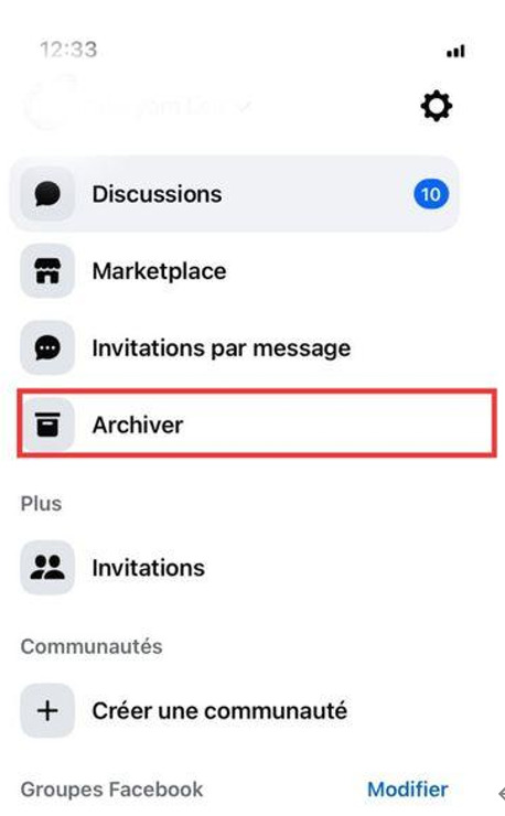 Archiver Facebook Messenger