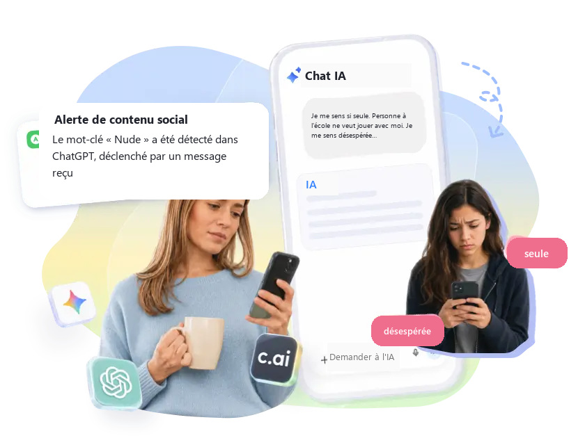 Bannière de surveillance des chats IA
