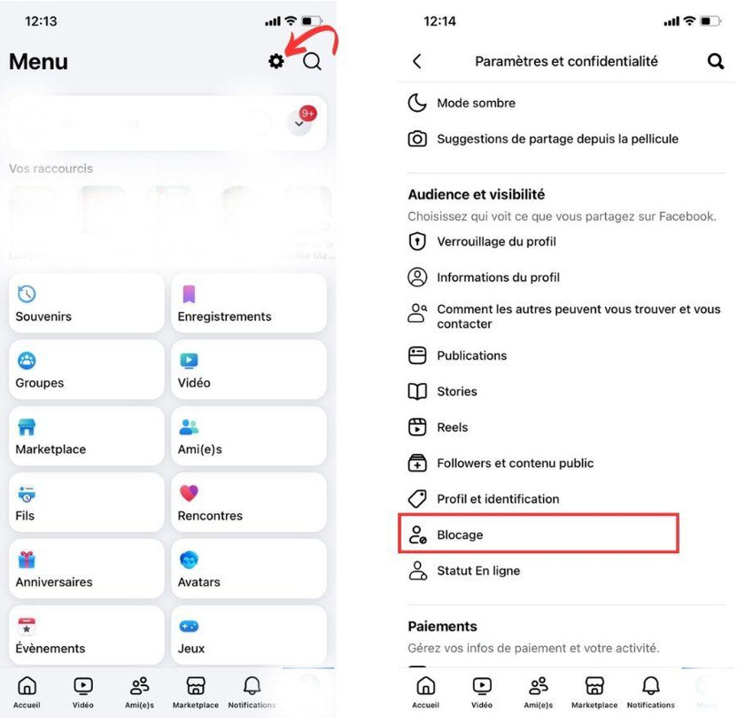 Blocage Facebook Messenger