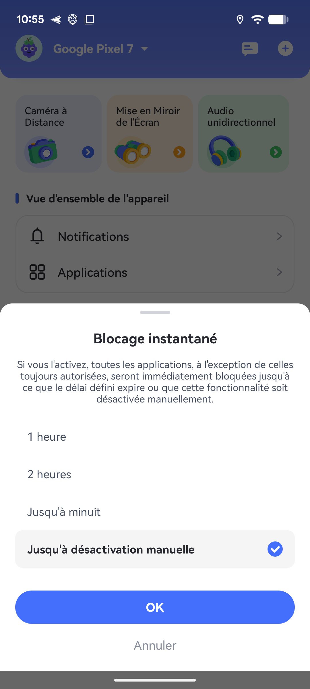 Blocage instantené AirDroid