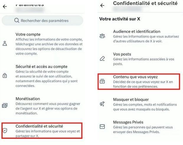 Contenu que vous voyez Twitter