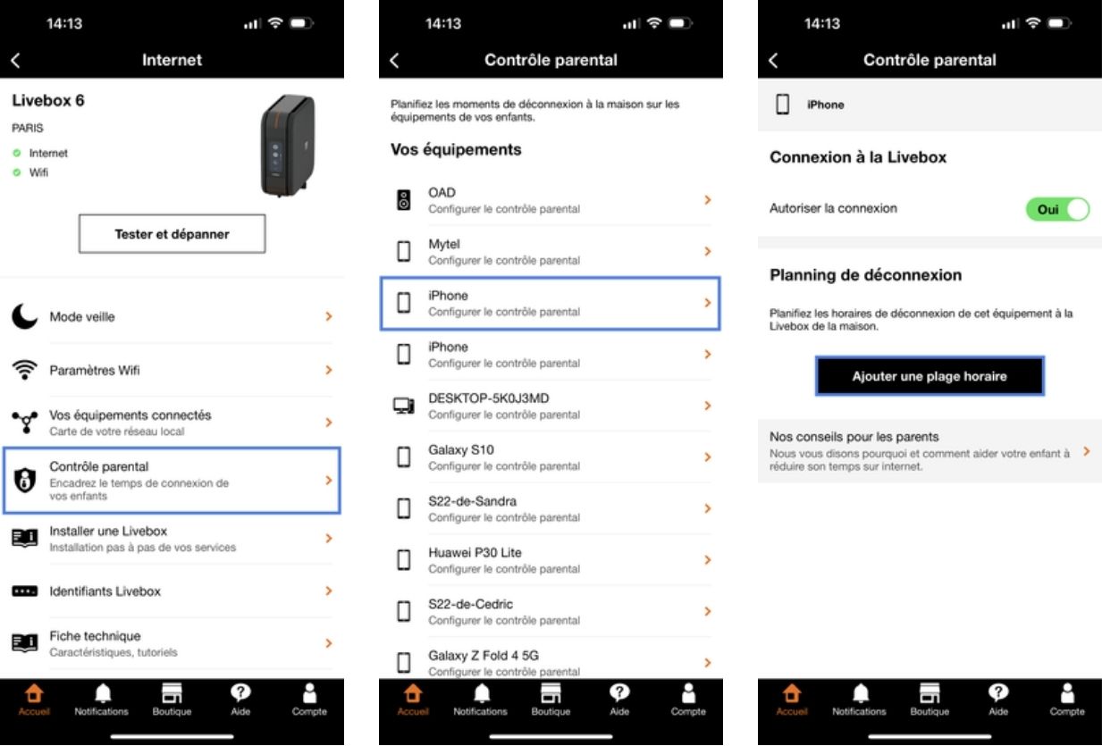 Contrôle parental Orange et Moi Livebox