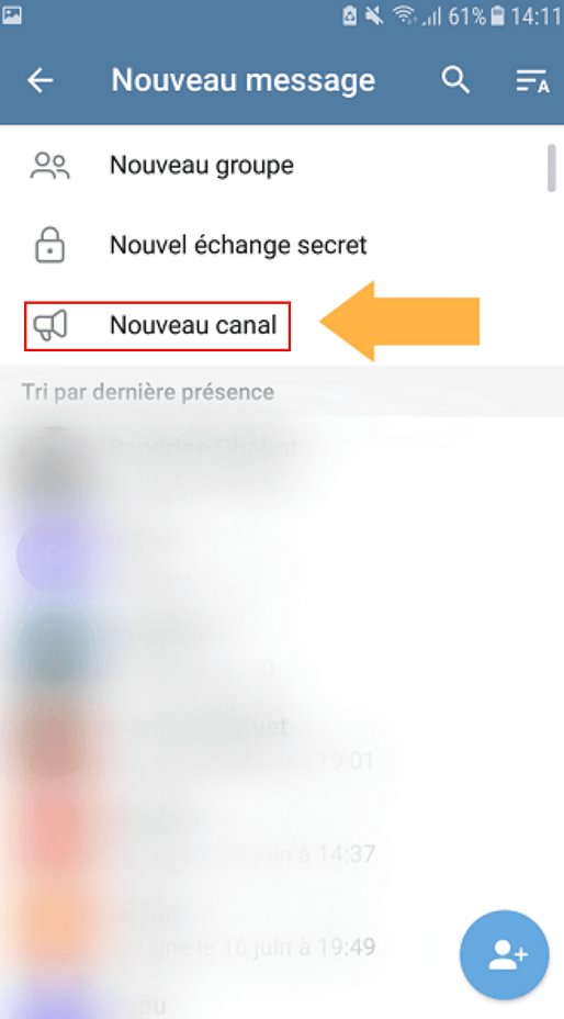 Créer un nouveau canal mobile
