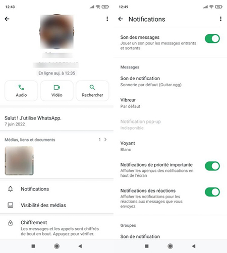 Cliquez sur « Notifications »