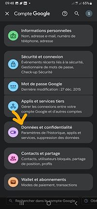 Désactiver/déconnecter l’activité Gemini